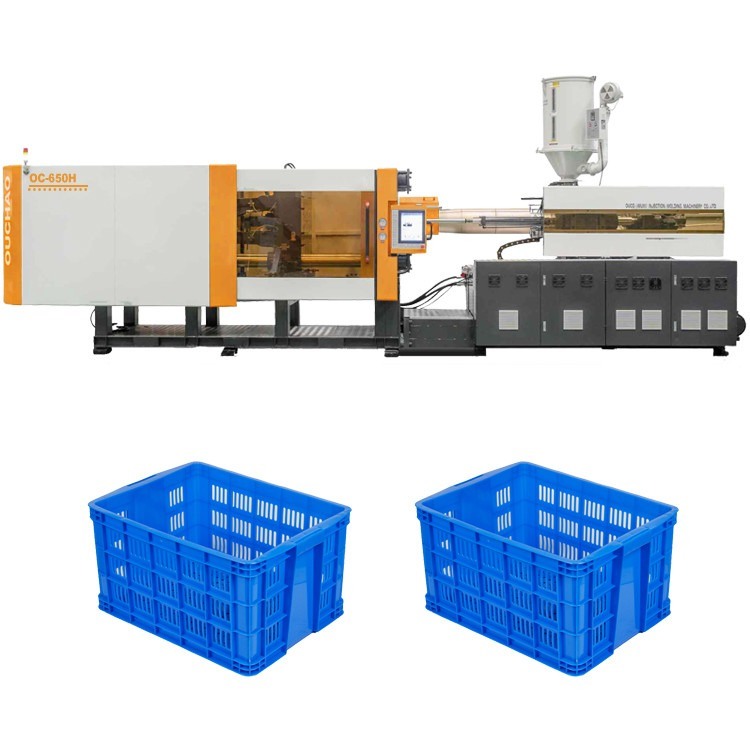 OUCO 650T Yellow Customized Standard Manufacturing Horizontal Hydraulic Servo Injection Molding Machine